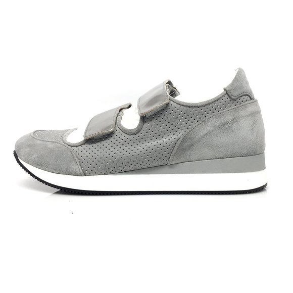 NEW MAX MARA MM34 Gray Perla Velcro Sneakers - Picture 9 of 11